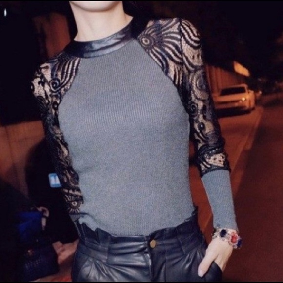 Black Crochet Long Sleeve Blouse Available - Picture 3 of 6